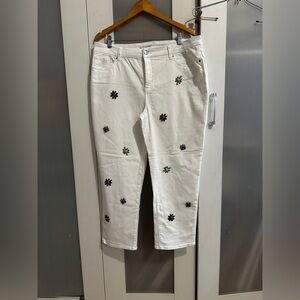 Chico's White Denim with beaded Embellishments